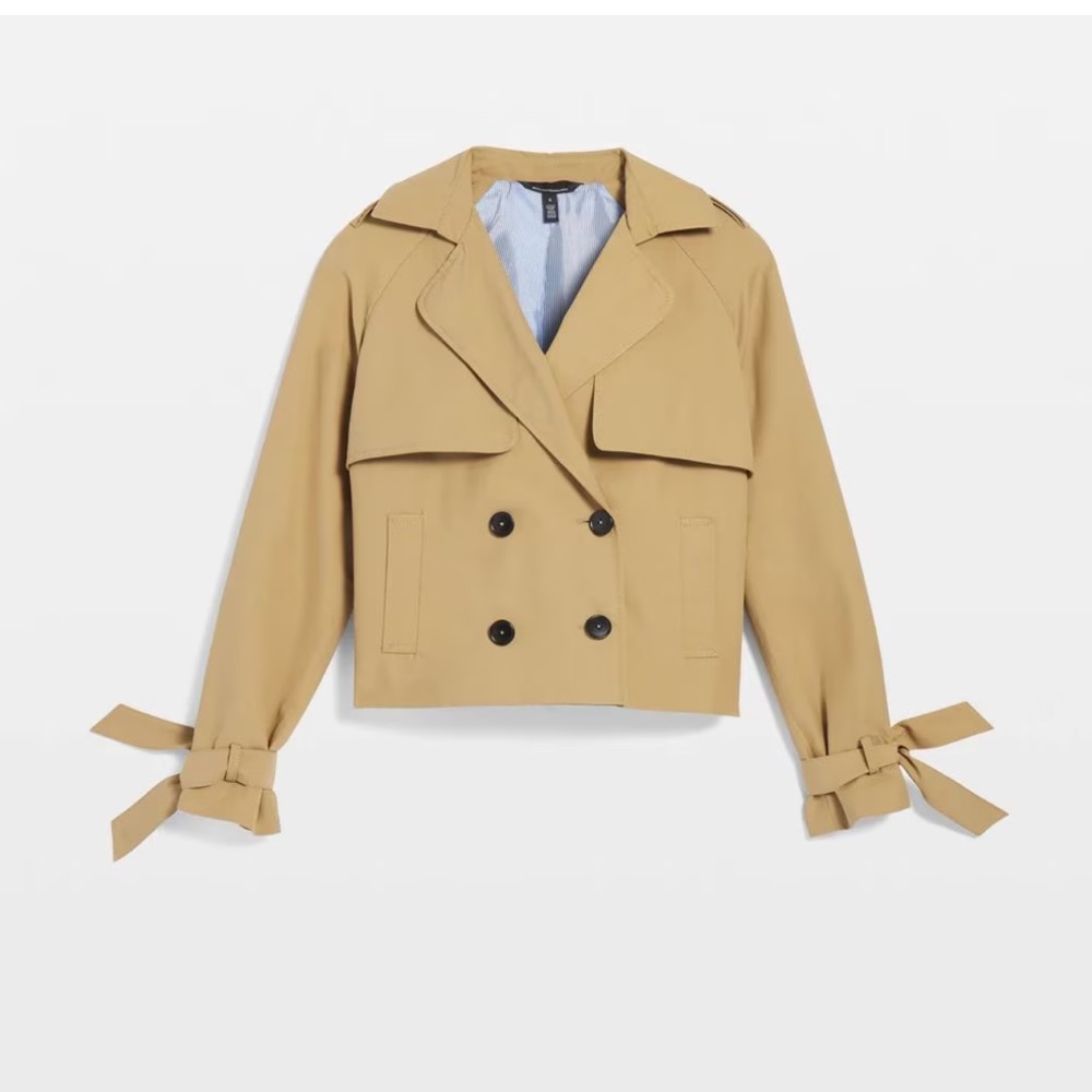 New - Cropped Trench Coat - Picture 3 of 4